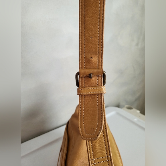 Fossil Light Brown Satchel Shoulder Bag Brass Tone Hardware  11 x 7 - Picture 9 of 16